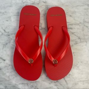 Orange Tory Burch Flipflops